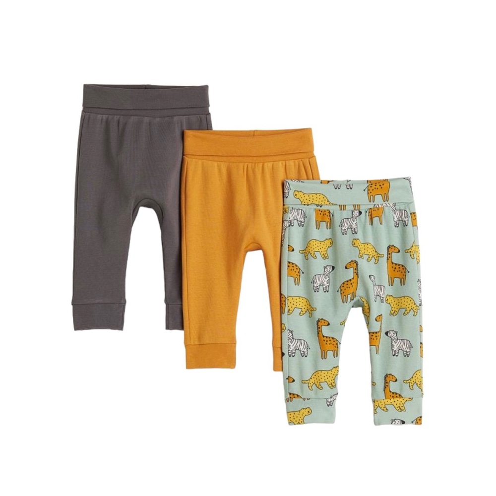 H&M baby 3-pack organic cotton pants